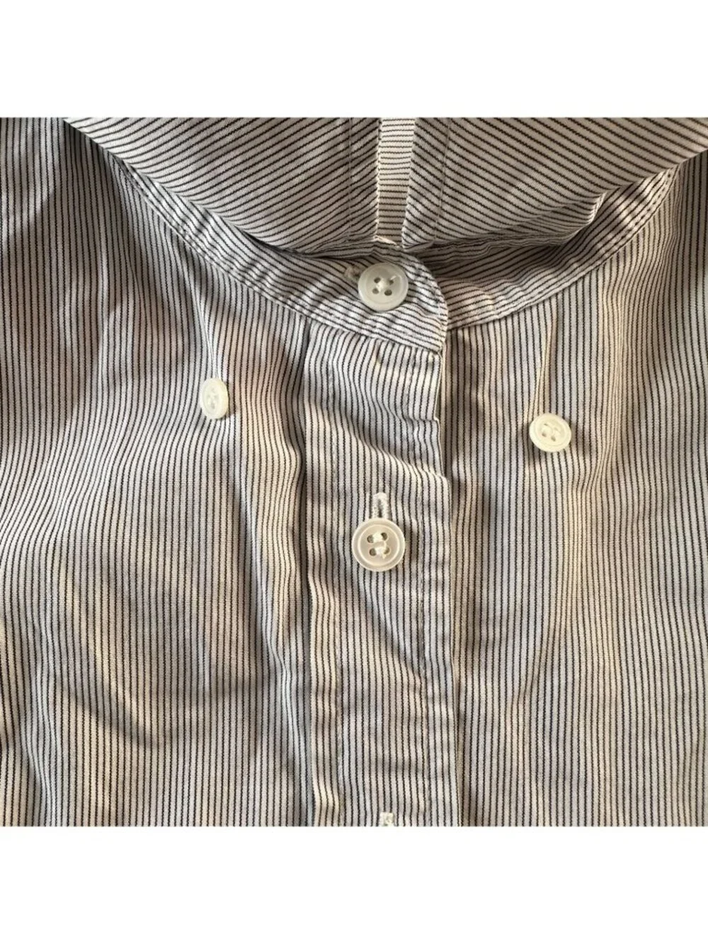 J.Crew Striped Shirt 12 Short Sleeve Button Down Cotton Blue White Style 82443